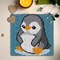 Latch Hook Kits for Kids Adults DIY Rug Tapestry Kits with Printed Canvas Embroidery Kits Festival Gifts Home Decoration (Penguin,11.8inch X 11.8inch)